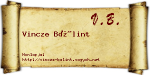 Vincze Bálint névjegykártya