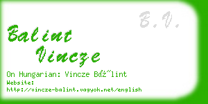 balint vincze business card